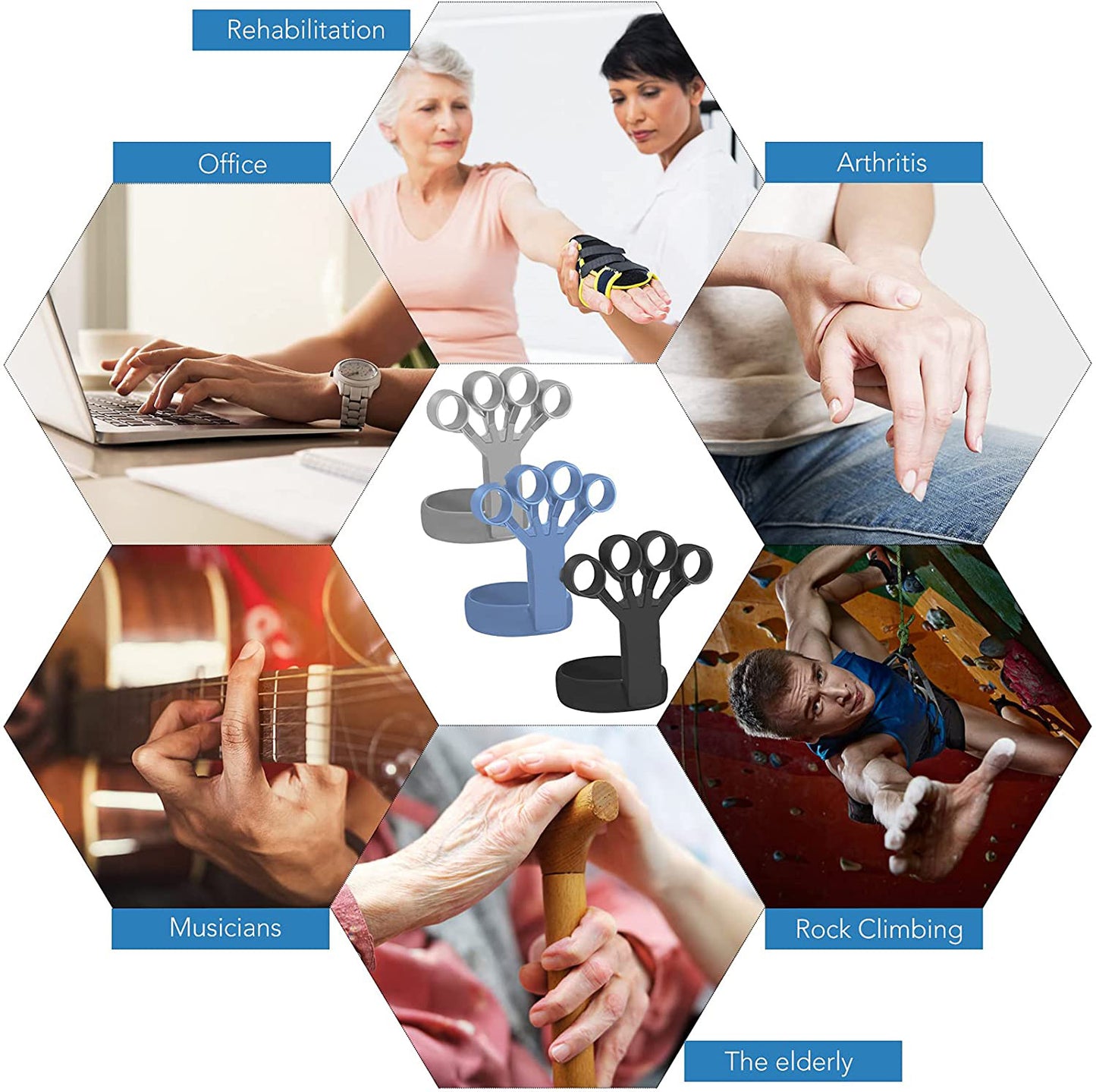 Silicone Finger Grip Trainer – Hand Strengthener for Arthritis & Rehabilitation