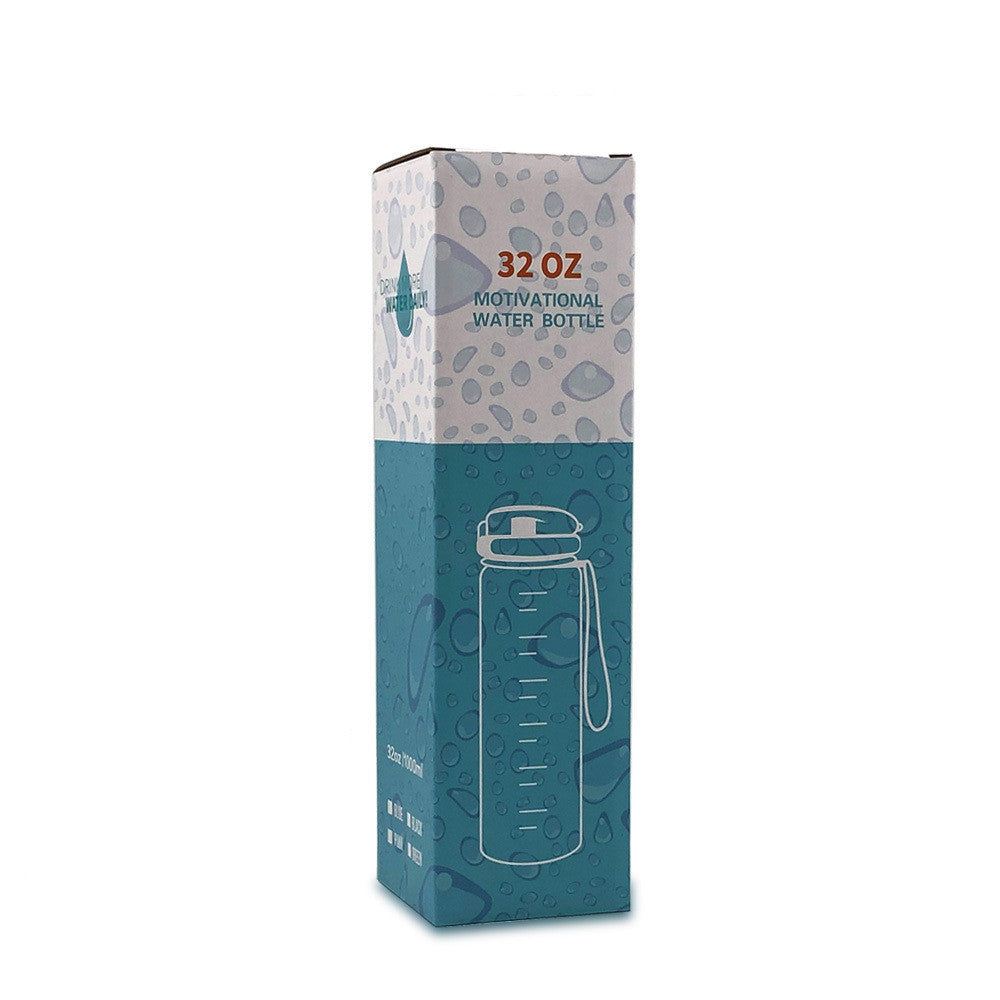 Water Bottle with Time Marker & Leakproof Cover 1L
