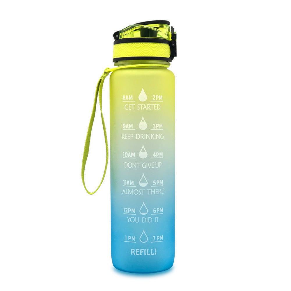Water Bottle with Time Marker & Leakproof Cover 1L